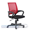 Кресло офисное CHAIRMAN 696, крестовина пластик, сиденье сетка красная, сиденье ткань черная (DW-69/TW-11)