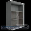 Шкаф полузакрытый со стеклом RIVA 770х365х1200мм, Серый