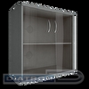 Шкаф закрытый со стеклом RIVA 770х365х823мм, Серый