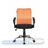 Кресло офисное RIVA Chair 8075, крестовина метал, спинка акриловая сетка оранжевая, сиденье ткань черная