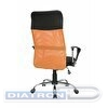 Кресло офисное RIVA Chair 8074, крестовина метал, спинка акриловая сетка оранжевая, сиденье ткань черная