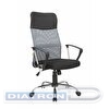 Кресло офисное RIVA Chair 8074, крестовина метал, спинка акриловая сетка серая, сиденье ткань черная