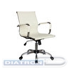 Кресло руководителя RIVA Chair 6002-2, крестовина металл, низкая спинка, экокожа бежевая