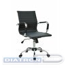 Кресло руководителя RIVA Chair 6002-2, крестовина металл, низкая спинка, экокожа черная