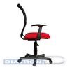 Кресло офисное BRABIX Spring MG-307, крестовина пластик, Т-образные подлокотники, спинка сетка черная, сиденье ткань красная TW