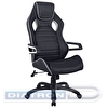 Кресло руководителя Helmi HL-S03 Drift, экокожа черная, вставка ткань серая