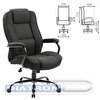 Кресло руководителя BRABIX Premium Heavy Duty HD-002, усиленное, нагрузка до 200кг, ткань, черное, BRABIX-NOV