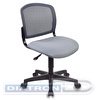 Кресло офисное БЮРОКРАТ CH-296, крестовина пластик, без подлокотников, спинка сетка темно-серая, сиденье ткань серая (15-48)