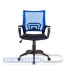 Кресло офисное БЮРОКРАТ CH-695N, крестовина пластик, спинка сетка синяя, сиденье ткань черная (TW-05/TW-11)