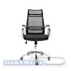 Кресло офисное RT-007A, крестовина хром, ТопГан, максимальная нагрузка 120кг, ткань черная сетчатая