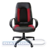 Кресло руководителя BRABIX Strike EX-525, экокожа черная, ткань черная/бордовая, TW, BRABIX-NOV