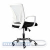 Кресло офисное BRABIX Wings MG-306, пластик белый, хром, сетка, серое/черное