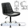 Кресло офисное BRABIX Deco MG-316, без подлокотников, пятилучие серебристое, экокожа, черное